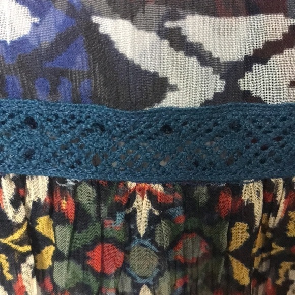 Sundance Cardigan Topper Mixed Print Sheer Size S Button Front Flowy Boho - Picture 10 of 14